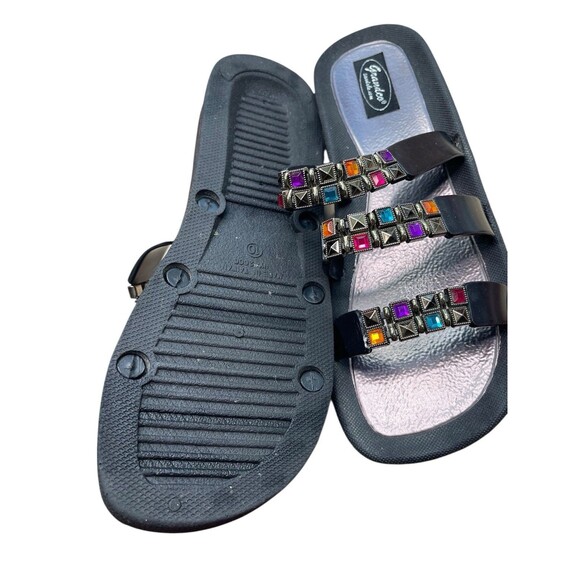 Grandco womens Sandals Black Beach Pool Slide Beaded Jeweled beach ,pool Box DZ - Picture 4 of 9